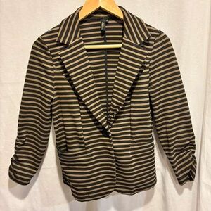 Ambition Tan and Black Striped blazer